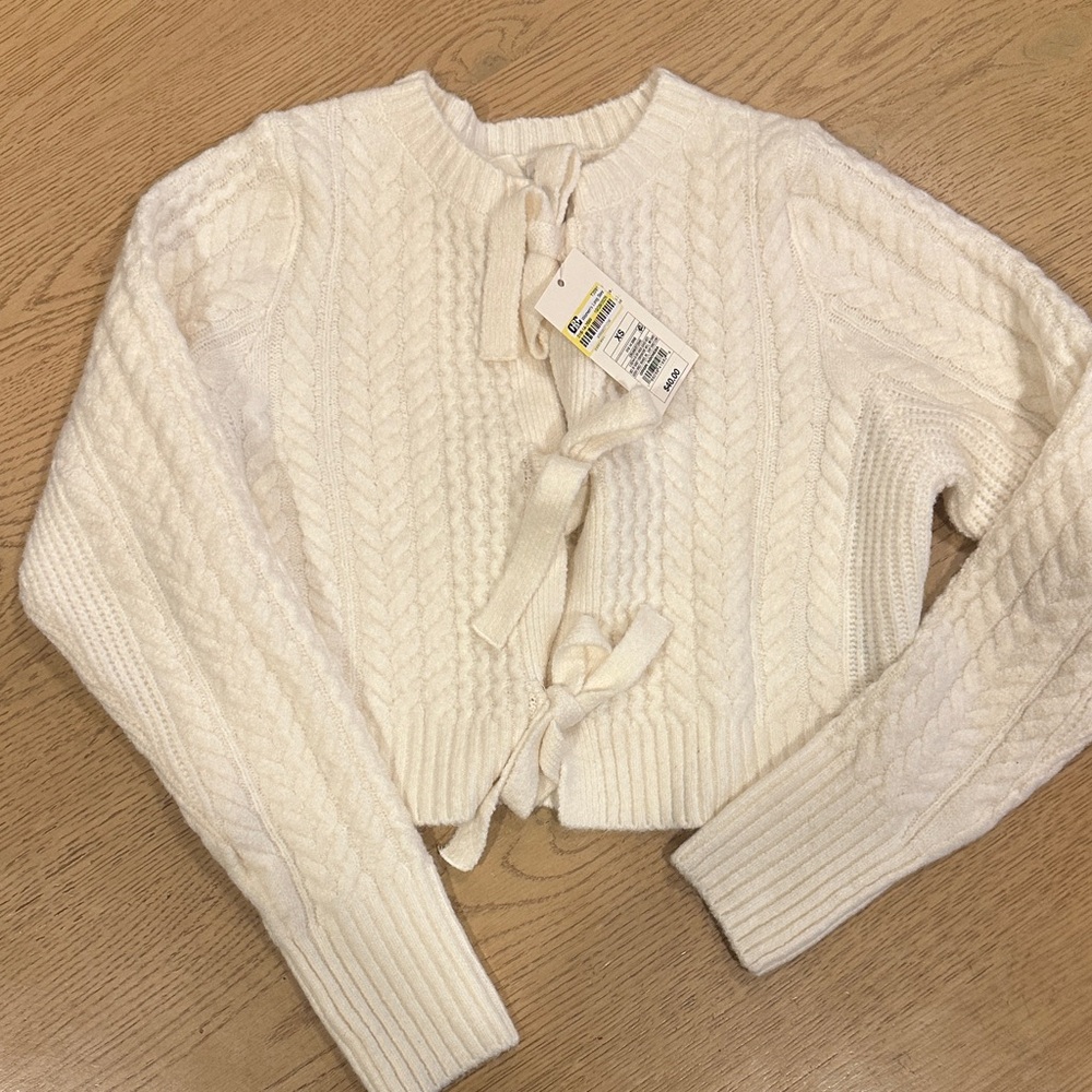 a new day Cream Cable Knit Cardigan NWT XS